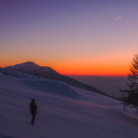 Balade en raquettes à neige coucher du soleil à la Tête des Faux