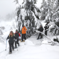 Balade en raquettes à neige le Jour de l'An au Lac Blanc dans les Vosges en Alsace