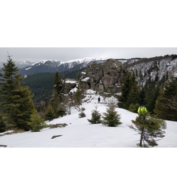 Balade en raquettes à neige au col de la Schlucht dans le Vosges en Alsace