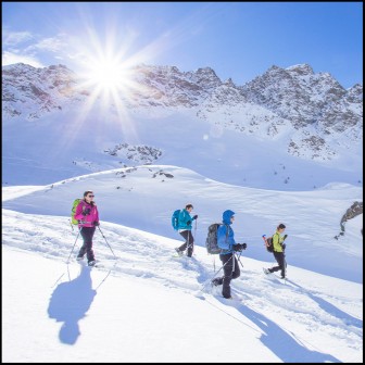 Balade en raquettes à neige au col de la Schlucht dans le Vosges en Alsace