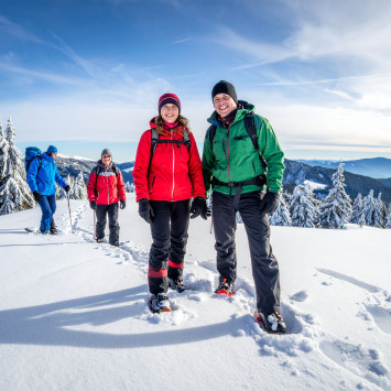 Photo durant une sortie raquettes à neige