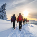 Balade en raquettes à neige le Jour du nouvel an au Hohneck dans les Vosges en Lorraine