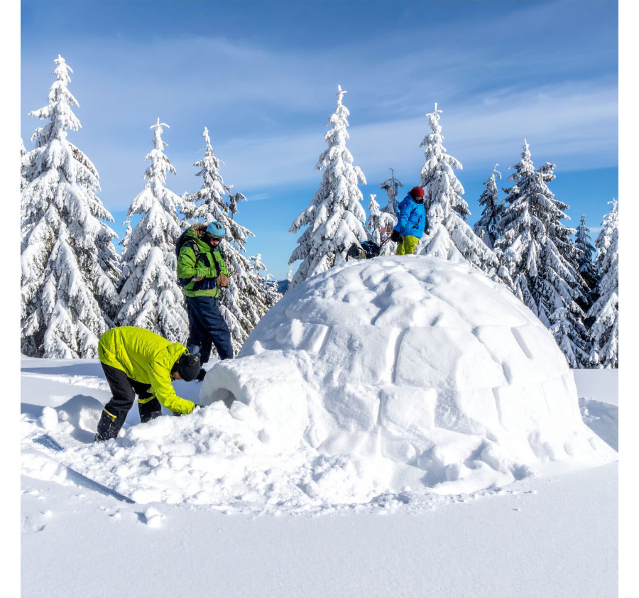 Balade en raquettes à neige au Markstein et construction Igloo